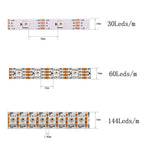 WS2811 WS2812B WS2813 WS2815 5050RGB LED Strip Lights Individually Addressable 30/60/144Pixels/Leds/m Black /White PCB DC5V/12V