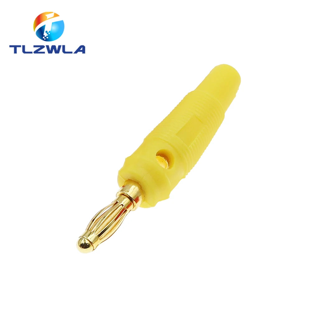 5PCS New 4mm Plugs pure copper Gold Plated Musical Speaker Cable Wire Pin Banana Plug Connectors