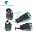 5.5MM x 2.1MM / 2.5MM Female Male DC Power Plug Adapter for 5050 3528 5060 Single Color LED Strip and CCTV Cameras