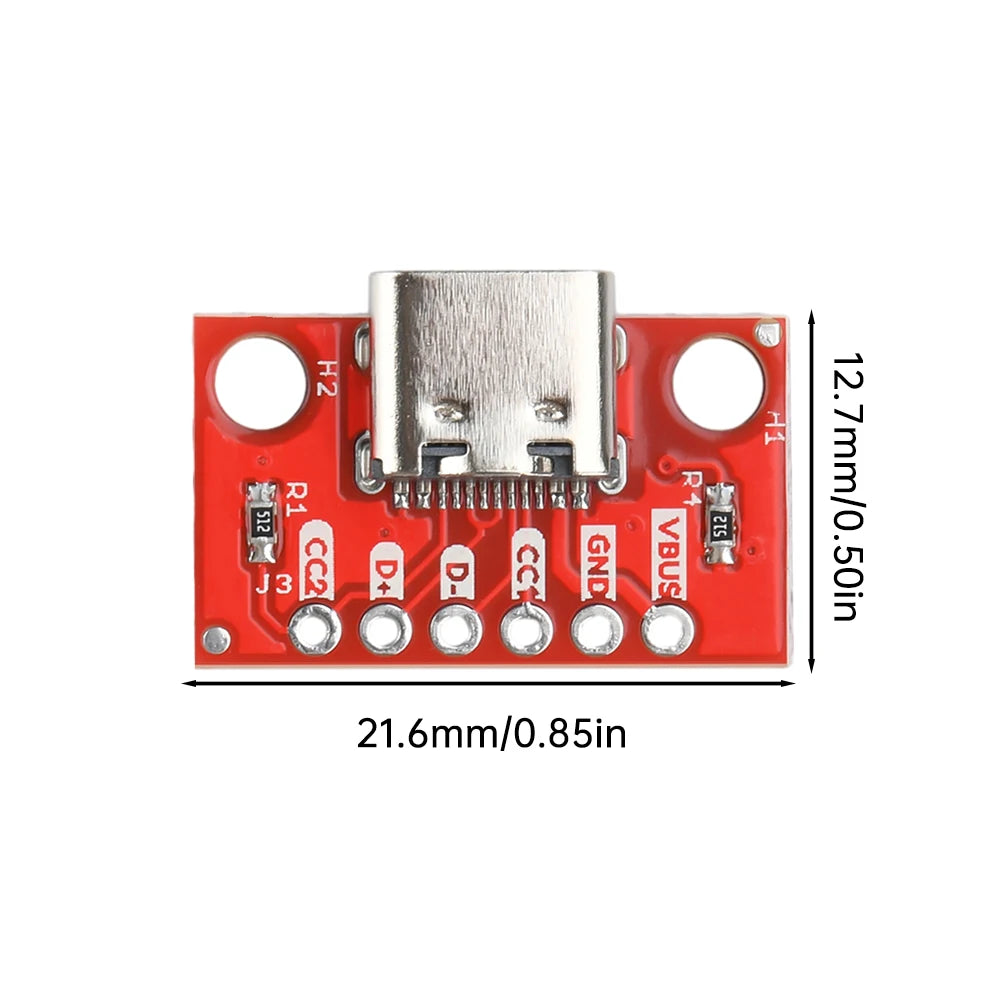 1/5/10/20PCS Type C Female Test Board USB3.1 16P to 2.54 High Current Power Adapter Board Module