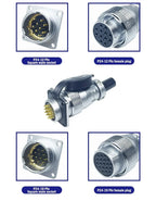 PLS24 WS24 6/10/12/19 Pin Metal Circular Aviation Socket Plug Wire Female Male Connector M24 Threaded Coupling Panel