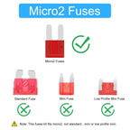 105 Pcs Micro2 Fuses  ATR APT Blade Fuse (5A 7.5A 10A 15A 20A 25A 30Amp)  with Fuse Puller, Fuses for Car, Boat, RV, Truck, SUV