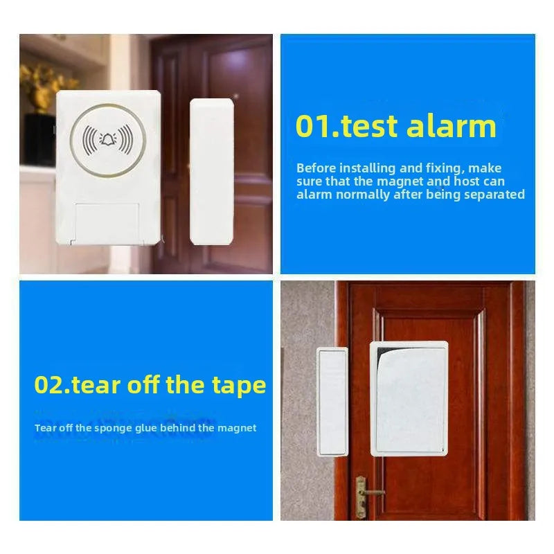 Door Window Alarm 120dB Loud Magnetic Sensor  Home Office Security Easy Install Anti Theft Alert  Drawers  Cabinets