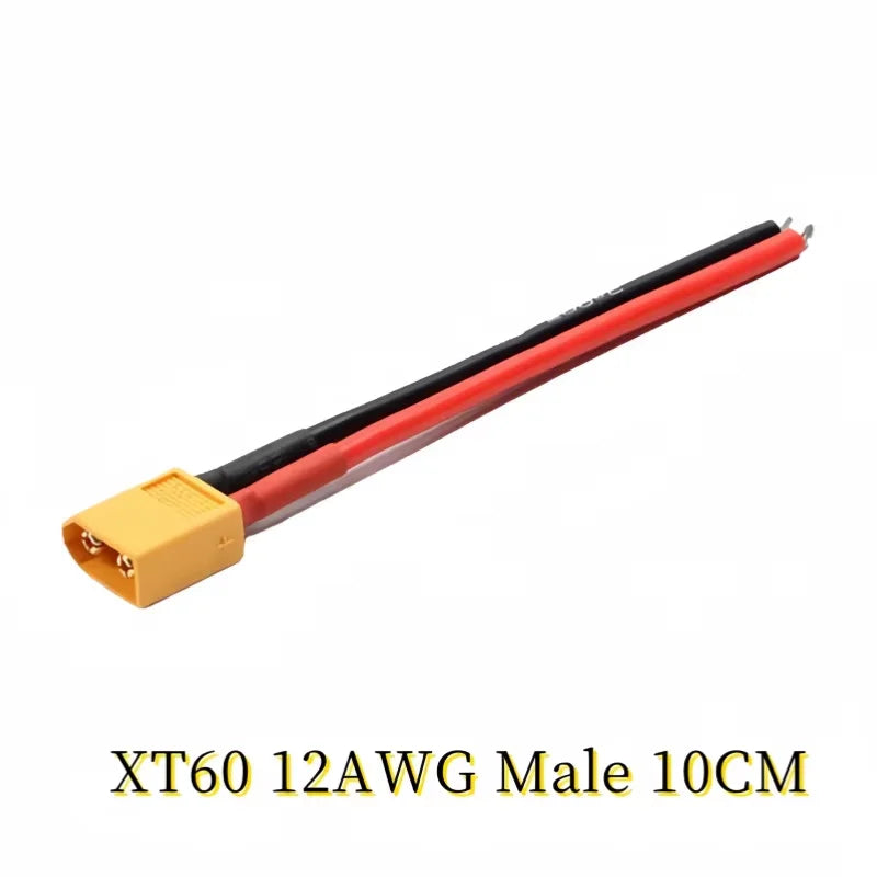 XT60 Parallel Battery Connector 3-Way 12AWG Silicone Wire Male/Female Dual Extension Y Splitter 100mm for Battery Charger Motor