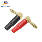 1PCS 4mm L-shaped Right Angle Banana Plug Soft Plastic Shell 90 Degree Banana Connector Red Black for Audio Video Speaker