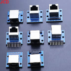 JCD 1pcs RJ45 Breakout Board With LED Lights,8P8C Female Socket Connector RJ45 Adapter Test Board with Pin Headers
