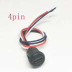 Type-C 2P/4P Glue Injection Direct Pressure Welding Wire Type Female Base USB Connector Adapter Type-C Waterproof Female Base