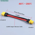XT60 Male Female Conversion Plug Connection Cable With 12AWG Silicone Extension Lead Wire for RC Lipo Battery FPV Drone