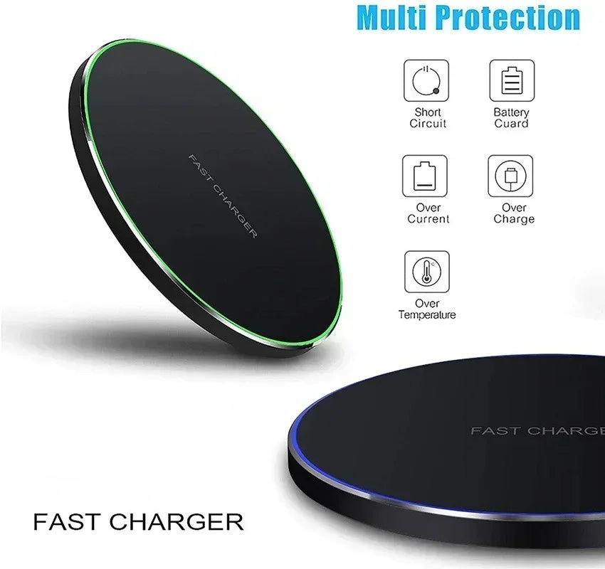 Wireless Charger For iPhone 17 16 15 14 13 Pro Max Induction Fast Charging Pad Dock Station For Samsung S25 S24 Xiaomi Huawei