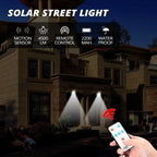 Solar Street Lights Outdoor, Solar Lamp With 3 Light Mode Remote Control Waterproof Motion Sensor Lighting for Garden Patio Path