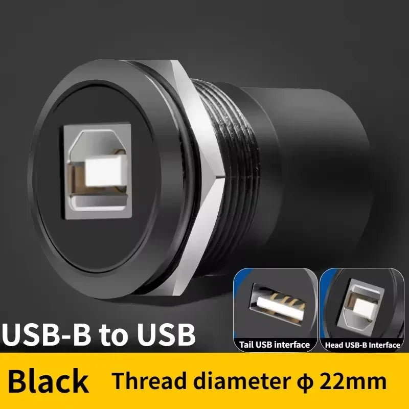 1PCS 22mmc Metal Round D-type Module B-USB USB-B B-A Printing Adapter Cabinet Fast