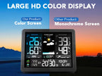 Wireless Weather Station Digital Indoor Outdoor Thermometer Hygrometer with 3 Remote Sensors Sunrise Sunset Forecast Alarm Clock