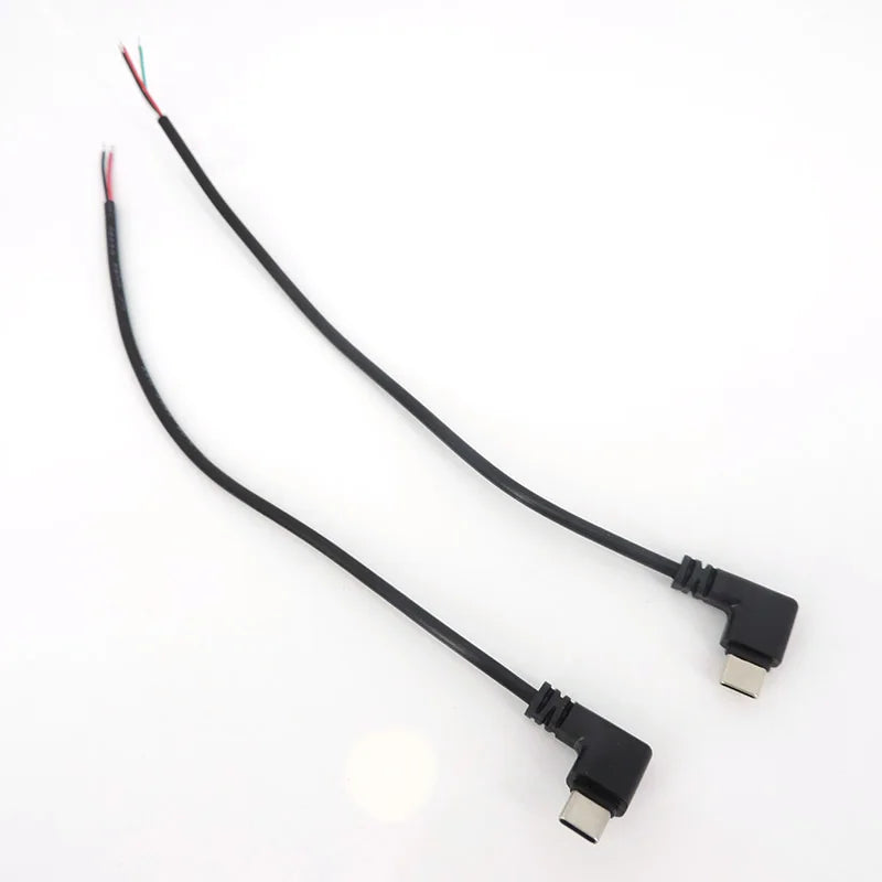 DIY Repair Welding Cable 2 Wire 4 Wires Micro USB 2.0 A Elbow Head Male Jack 4pin/2pin Type-C Male Extension Cable Line
