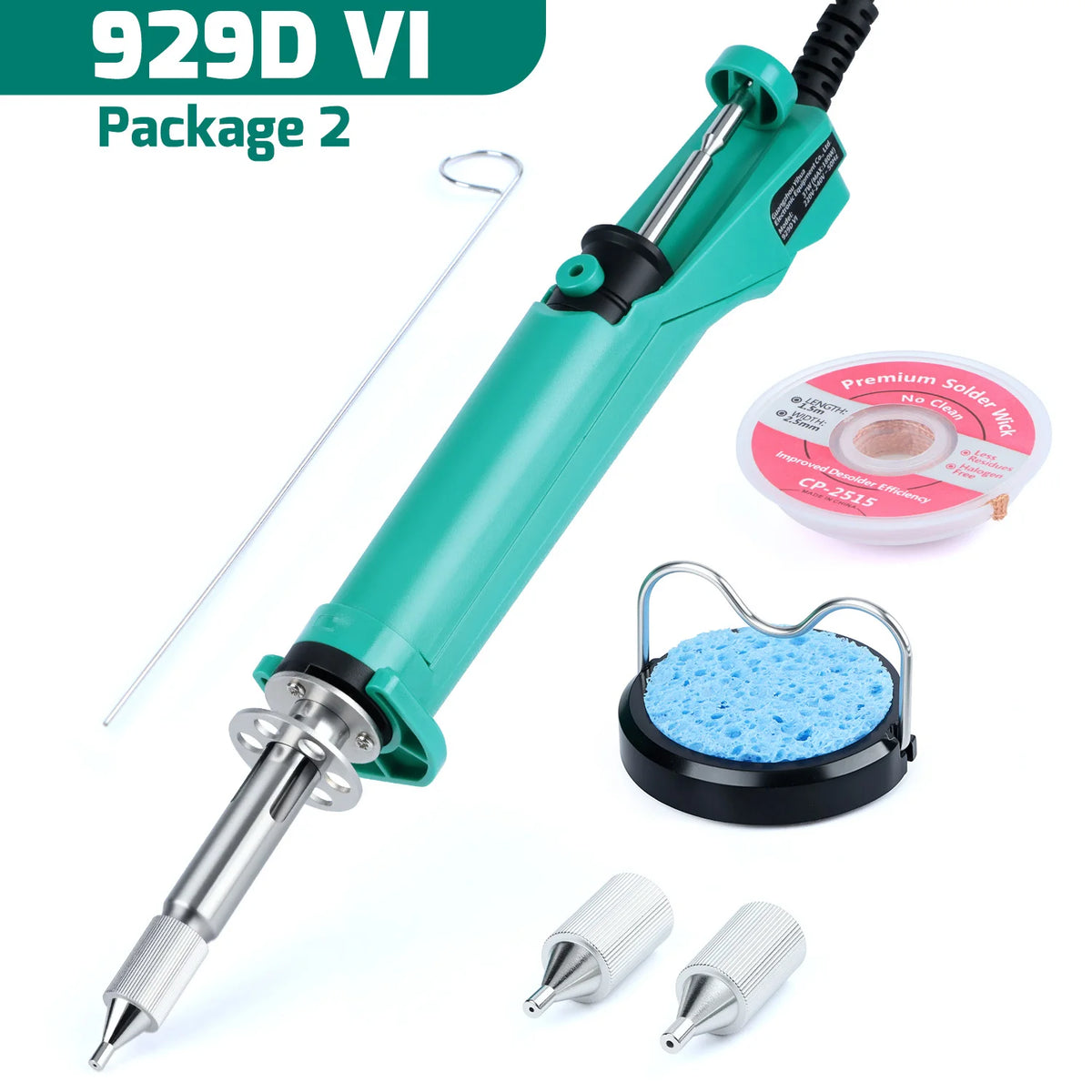 YIHUA 929D-VI Desoldering Iron 180W Tin Sucker New Upgraded Desoldering Tool With Nozzles THT PTH Remover PCB
