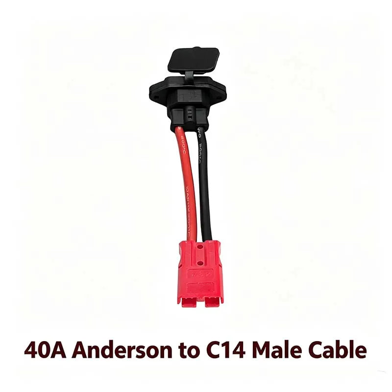 High-Current 40A Anderson to 50A Lithium-Ion Battery Plug to Pin-Type Male Socket Electric Vehicle Battery Charging Cable