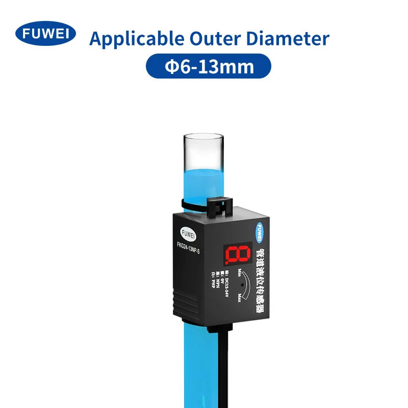 FKG24-13NP-S High Precision 13mm Liquid Level Control Digital Display Capacitive Pipe Liquid Level Sensor