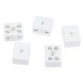5PCS /Lot 2 Postion 5 Hole Ceramic Wiring Terminal Block High Frequency Porcelain Dual Row Wire Connector