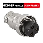 5/20 Sets GX16 Gold-Plated Connector - 2/3/4/5/6/7/8/9/10Pin Fixed & Butt Mobile Type Electric Cable Terminal (Male&Female)