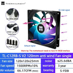 Thermalright TL-C12C 3 in 1 120mm Cooling Fan 5V ARGB gamer Adjust Speed Cooler argb Adjustable computer Case Fan ventilador