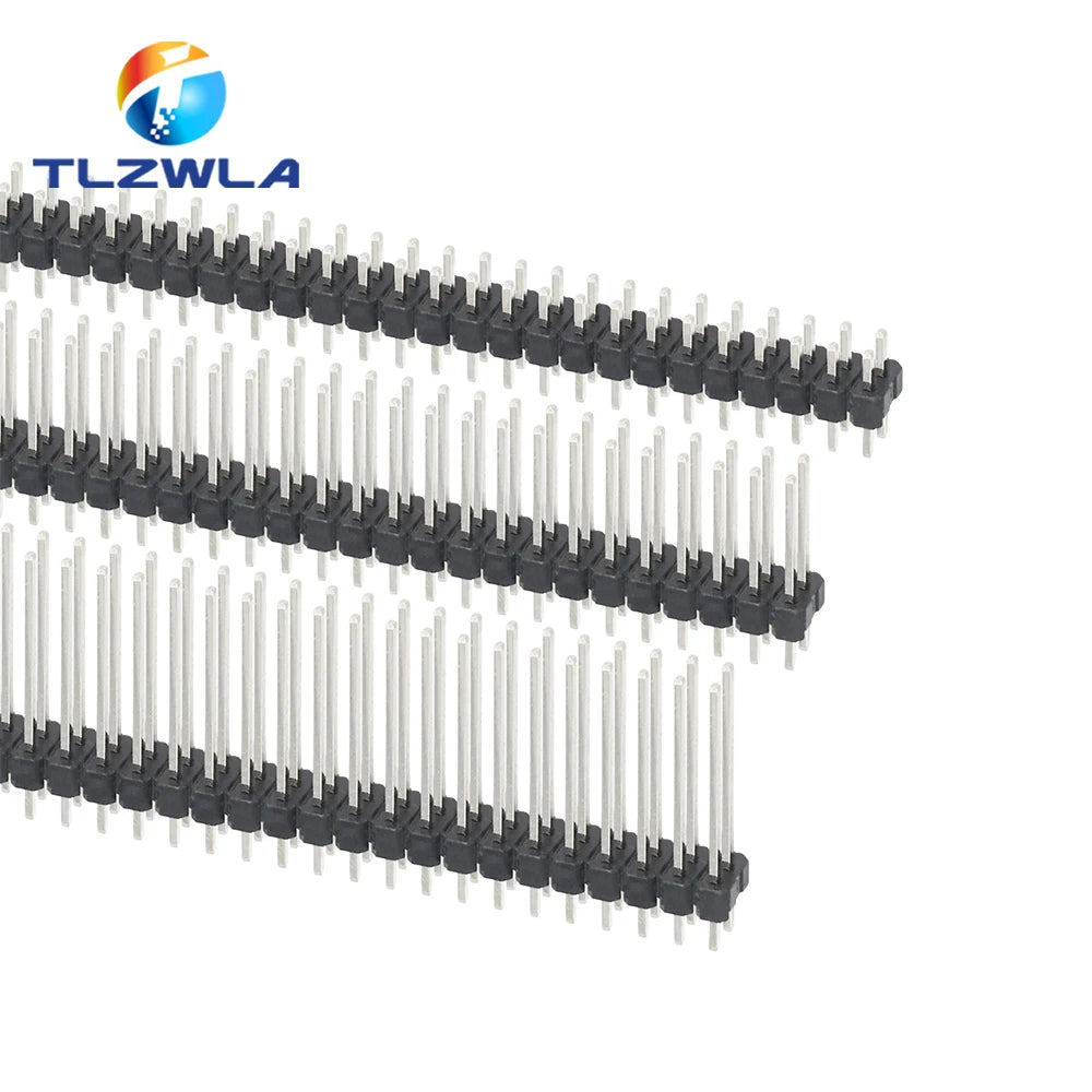 2.54mm 2X40 Pin Single Double Row Male Connector PCB Board Pin Header Long 8.5/11.5/13/14/15/17/19/25/30mm 1X40P Strip Pinheader