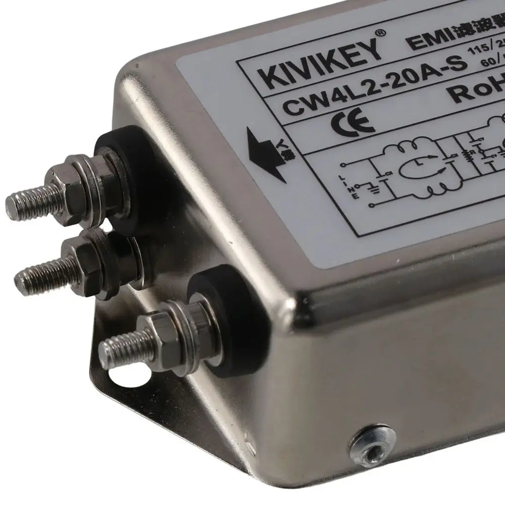 Noise Suppressor Power EMI Filter Termianl Single-Phase Line-Conditioner JREle AC 115/250V 20A CW4L2-20A-S