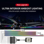 Symphony Car Ambient Lights Kit 18 in 1 LED Interior RGB APP Control Acrylic Guide Strip Light Auto Atmosphere Lamp