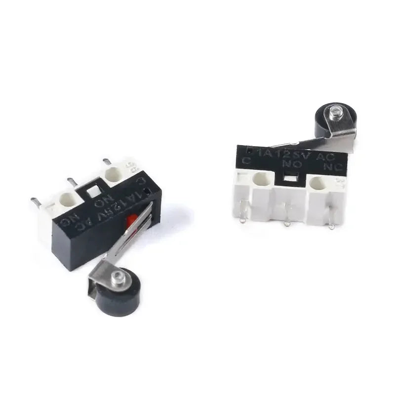 10Pcs Mini Micro Limit Switch NO NC 3 Pins PCB Terminals SPDT 1A 125V Roller Arc Lever Snap Action Push Microswitches