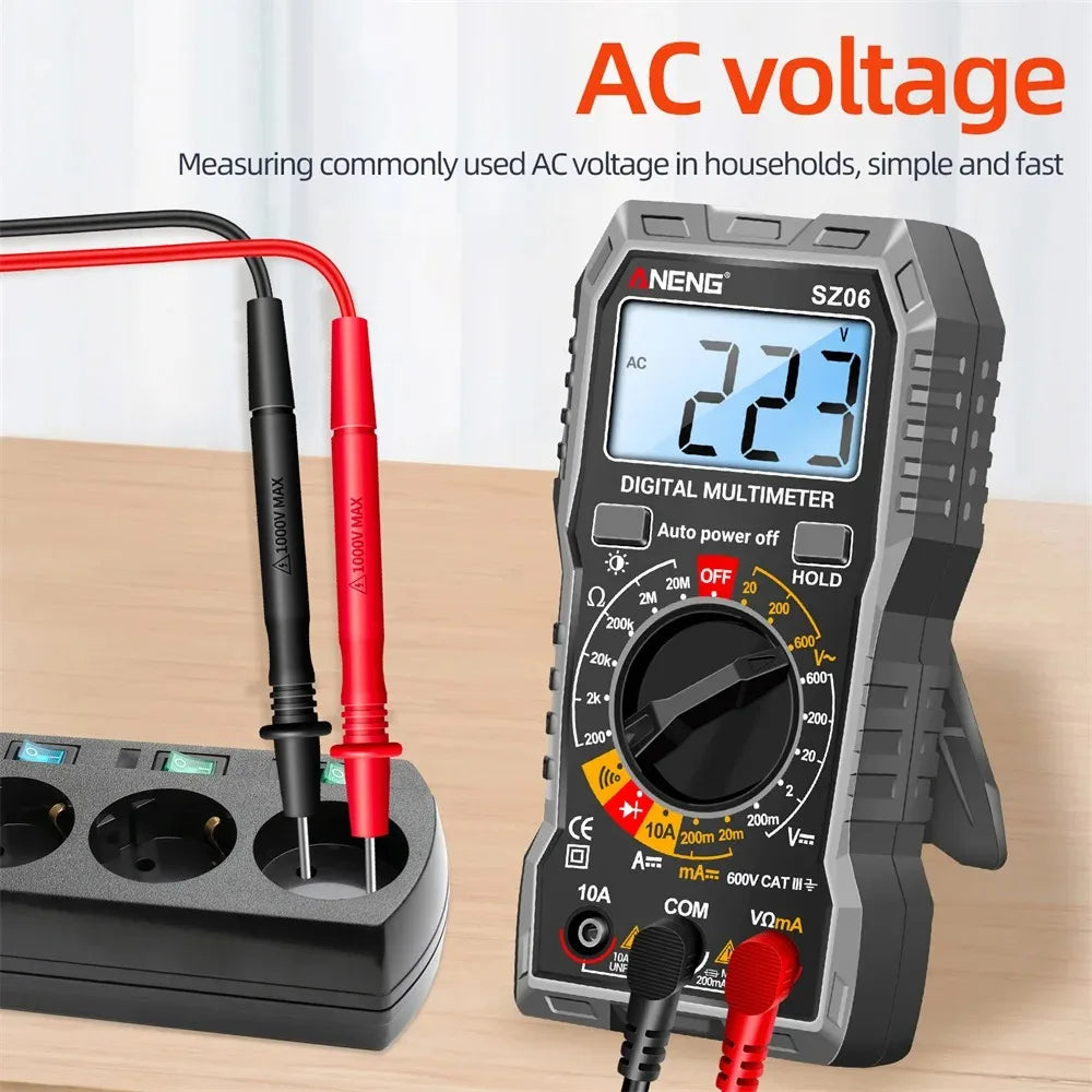 Digital Multimeter Voltage Tester Voltmeter SZ06 SZ308 TRMS 2000 Counts Auto-Ranging Ohm Volt Amp Meter Measuring AC/DC Voltage
