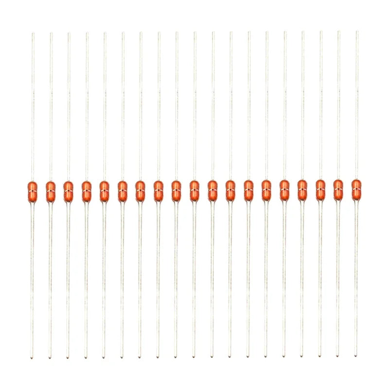 20Pcs Glass Sealed Thermistor Resistor NTC MF58 3950 B 5% 5K 10K 15K 50K 100K 200K 500K Ohm Induction Cooker Temperature Sensor