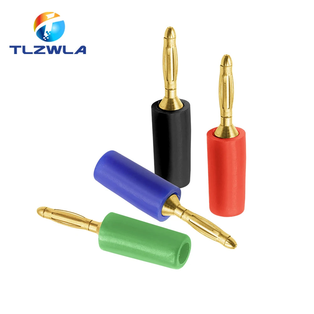 5PCS 2MM Audio Banana Plug Mini Speaker Pure Copper Gold Plated Plug Connector Welded Assembly Experimental Test Cord Head