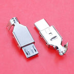Cltgxdd 1Set Micro USB 4Pin 5PIN Male Connector Plug Metal Shell Welding Wire Data OTG Line Interface DIY Data Cable Plug