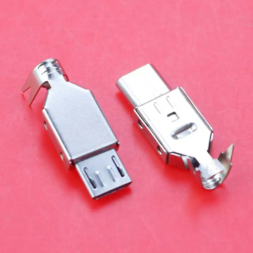 Cltgxdd 1Set Micro USB 4Pin 5PIN Male Connector Plug Metal Shell Welding Wire Data OTG Line Interface DIY Data Cable Plug