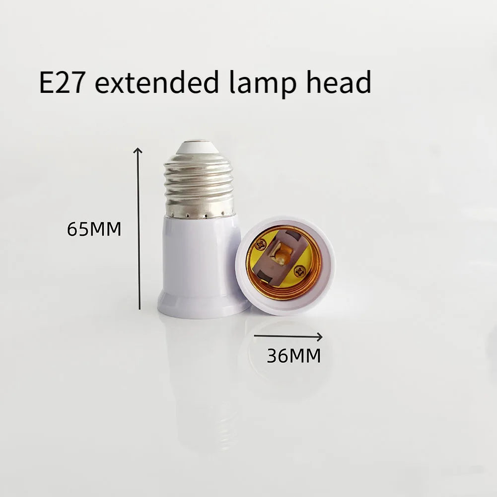 For E27 Extension Adapter Socket for For E27 Screw Base Lighting Devices Including Pendant Lights and Recessed Fixtures