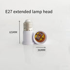 For E27 Extension Adapter Socket for For E27 Screw Base Lighting Devices Including Pendant Lights and Recessed Fixtures