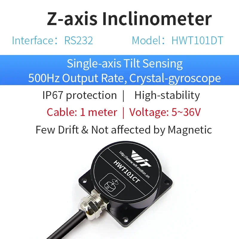 WitMotion HWT101CT High Precision Z-Axis Gyroscope Angle Sensor MEMS Inclinometer axis no drift Module for Robot ROS Drone AGV