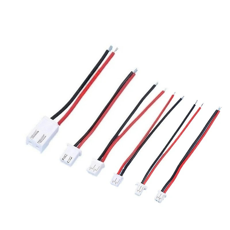 30PCS Small Mini MX1.25mm SH1.0mm ZH1.5mm PH2.0mm XH 2.54mm VH3.69mm 2Pin Male Female Plug Jack Connector Cable Wire Length10CM
