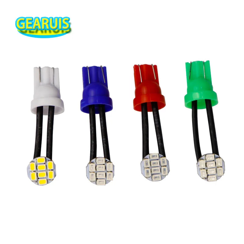 50PCS AC 6.3V W5W T10 8 SMD 1206 LED Multiple Color Non polarity Flexible Wire 6V Bally Pinball Game Machine Light Bulb Lamp