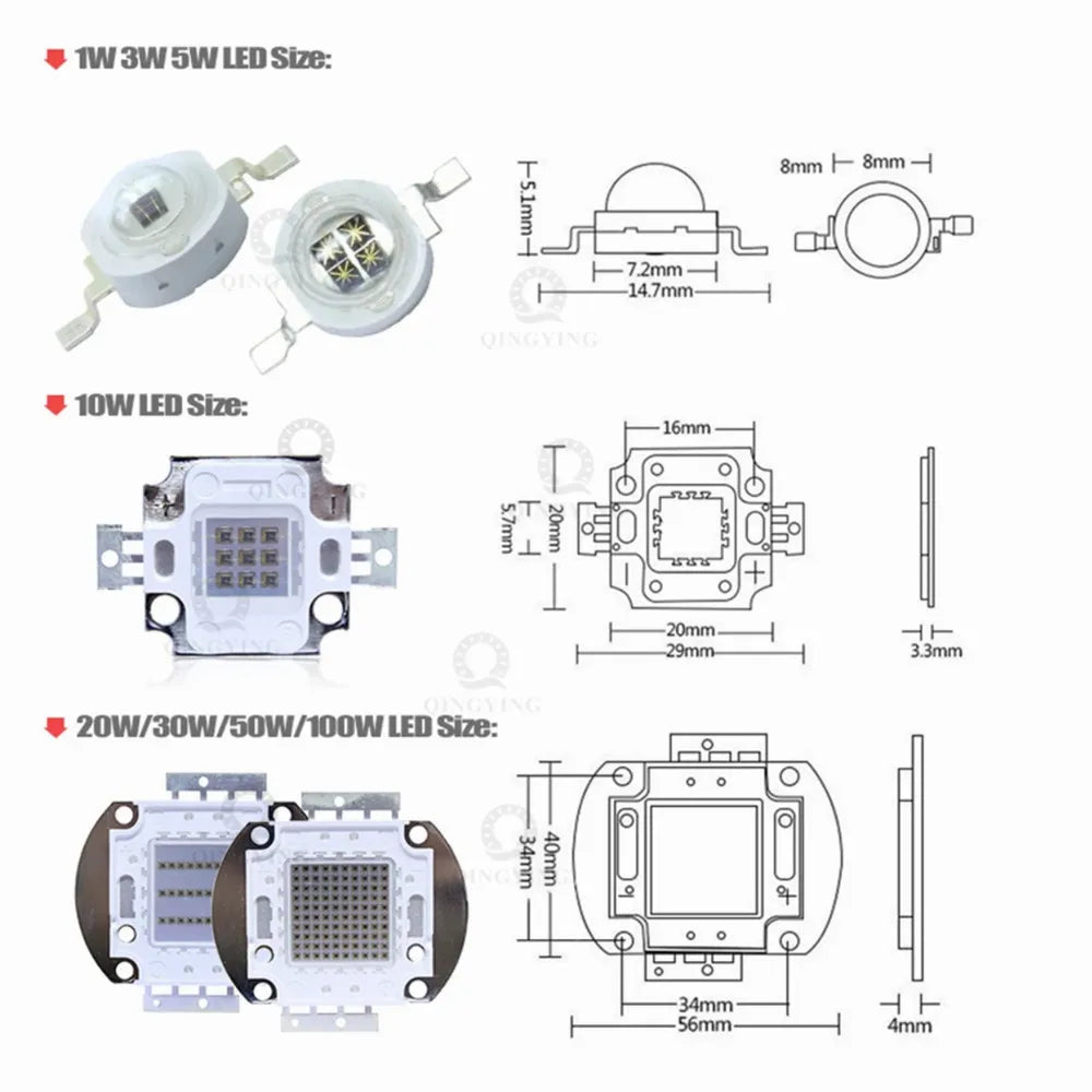 LED IR red 740 805 810 850nm 940 730nm 970nm 10w 20w 30w 50w 100w  cob Light High power infrared Chip  EPILEDS EPISTAR 1pcs