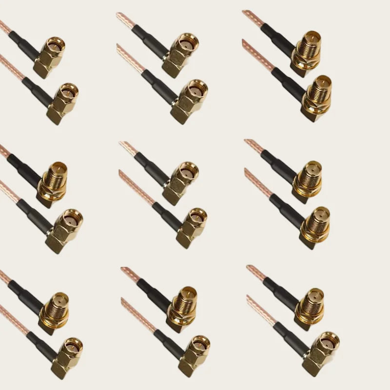 RG316 Cable SMA to SMA RP SMA Male Plug & Female Jack Right Angle Connector Coax Jumper Pigtail Cable