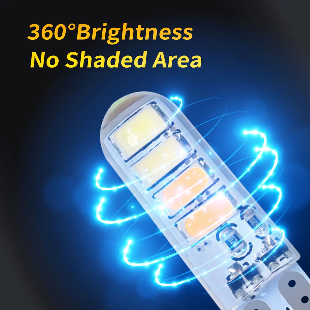 2 Pcs LED Bulbs 12V/24V 5730 Chips T10 W5W WY5W Two Tone Strobe Lights For Car/Truck Parking Drive Wedge Reading Brake Light