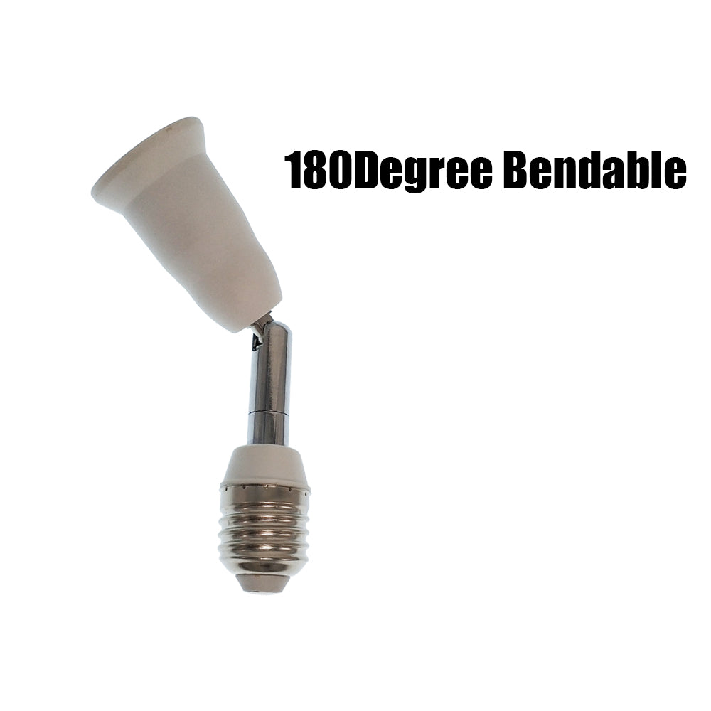 1pc E27 to E27, B22 to E27 Extender Screw E26 Bulb Holder Adapter Rotatable Bendable CFL LED Light Socket Converter