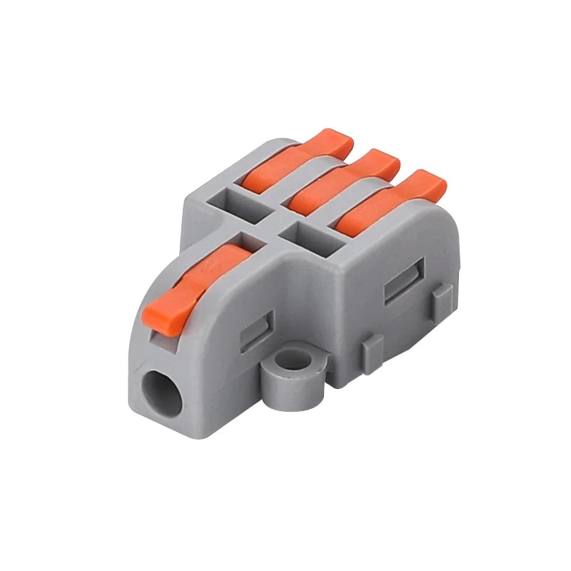 Fast Universal Compact Conductor Junction Box Spring Splice Terminal Block Push-in Wire Connector Cable Splitter 1 in 3/4 out