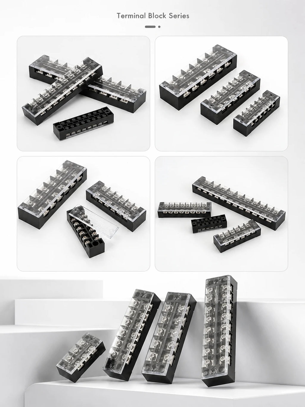 Screw Terminal Block TB Series Dual Row Barrier Strip 3/4/5/6/8/10/12P 15A 25A 45A 600V Panel Mount Electrical Wire Connector