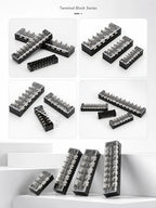 Screw Terminal Block TB Series Dual Row Barrier Strip 3/4/5/6/8/10/12P 15A 25A 45A 600V Panel Mount Electrical Wire Connector