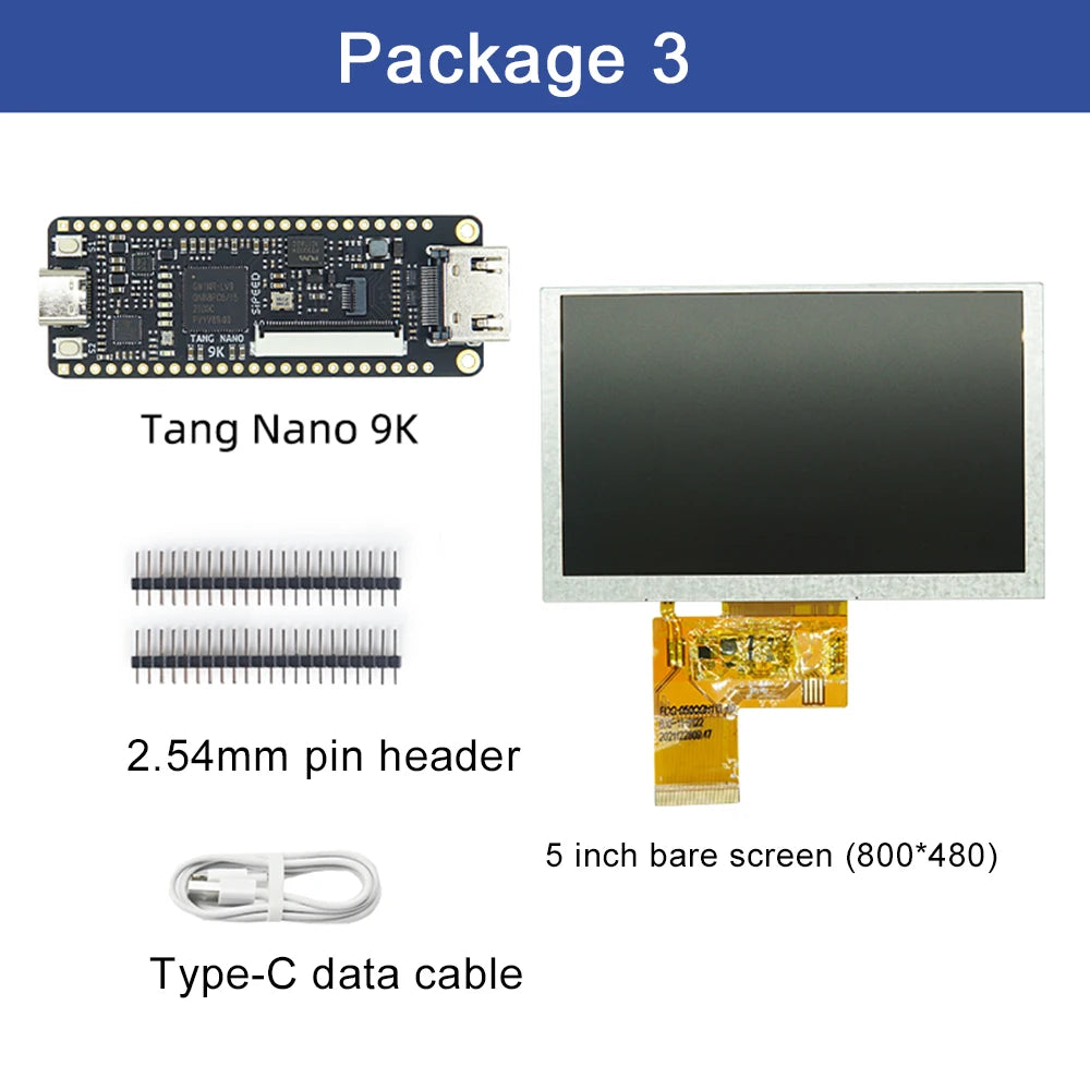 Tang Nano 9K Gaoyun FPGA GoAI Development Board GW1NR-9 RISC-V RV HDMI 40P RGB Interface with 1.14/4.3/5/7 Inch SPI Bare Screen