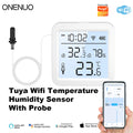 2026 New Tuya WiFi Humidity Temperature Sensor with External Probe Thermometer for Smart Home APP Monitoring for Refrigerator