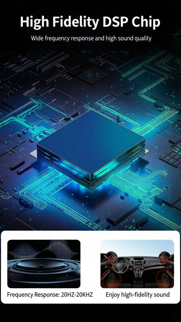 DSP Amplifier DC 12V High-Fidelity Audio Stereo Digital Audio Processor After 4x60w For To Android Navigation Locomotive