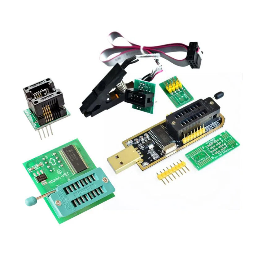 CH341A Programmer Complete Set USB + SOP8 Clip + 1.8V Adapter + SOP8 Adapter