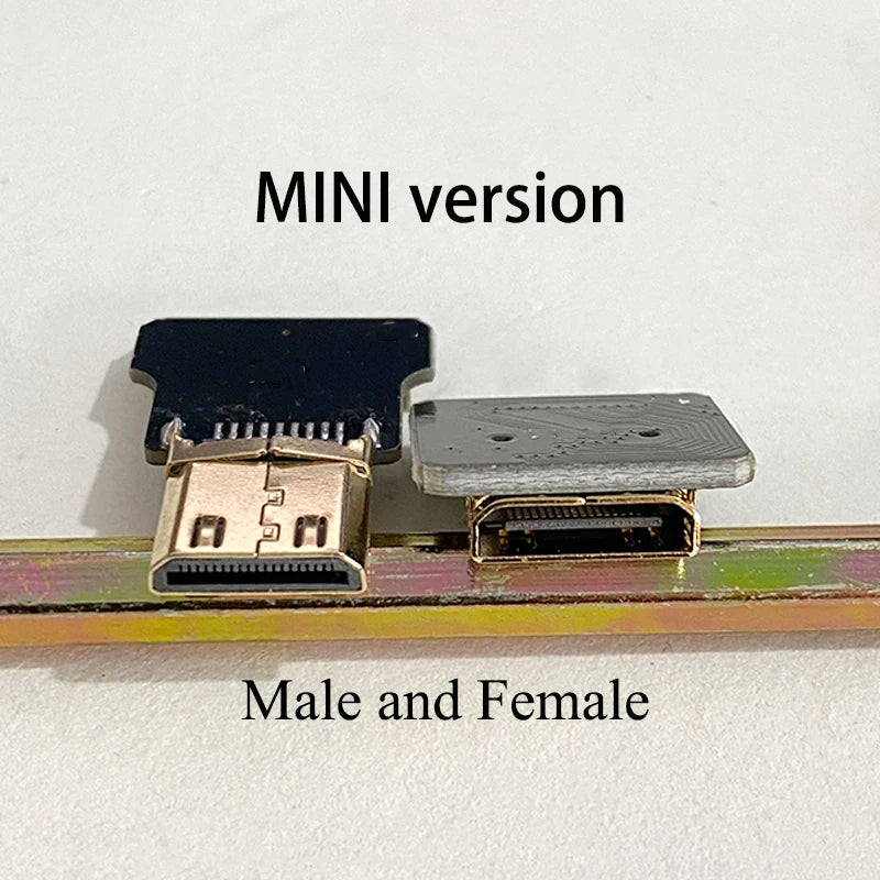 1PCS Ribbon FPV HDMI-Compatible Connector Flexible Flat Cable Raspberry Pi 4 Micro HDMI to HDMI/Mini HDMI Female 90 Degree FFC