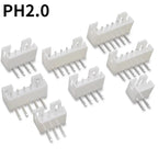 50PCS PH2.0 Curved needle Pin Header Connector 2P 3P 4P 5P 6P 7P 8P 9P 10P 12Pin 2.0mm Pitch Right Angle Socket PH For PCB jst